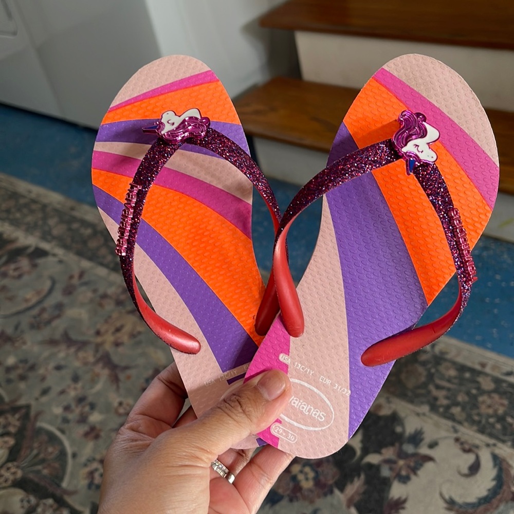 Like new - worn 1 time for an hour! Girls flip flops